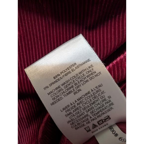 Express Red Velour Dressy Casual Wine Colored Blouse Wrap Top Tie Back Size L - Picture 10 of 10